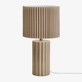 Tafellamp In Keramiek En Marvila-stof Beige – Crème & ↑45 Cm - Sklum