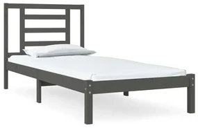 vidaXL Bedframe massief grenenhout grijs 100x200 cm