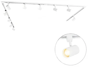 Smart railsysteem met 10 Spot / Opbouwspot / Plafondspots wit 1-fase incl. 10 Wifi GU10 50mm - Iconic Jeana Modern GU10 Binnenverlichting Lamp