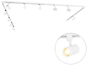 Modern railsysteem met 10 Spot / Opbouwspot / Plafondspots wit 1-fase - Iconic Jeana Modern GU10 Binnenverlichting Lamp