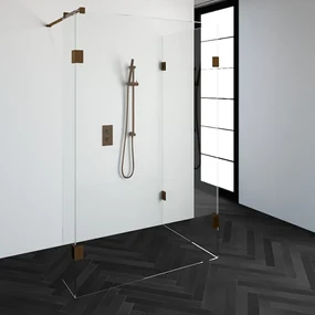 Brauer JC profielloze inloopdouche 90x130/30cm reversed koper