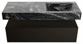 Mondiaz Alan DLux badmeubel 120cm urban 1 lade met wastafel lava rechts 1 kraangat