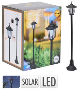 ProGarden Paallamp solar LED 18x83 cm wit en zwart