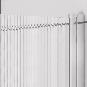 Eastbrook Fluted badwand met ribbelglas 80x140cm rechts chroom