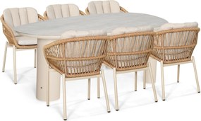 Tuinset 6 personen 240 cm Rope Taupe De Laan Projects