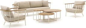 Stoel-bank loungeset Apple Bee | 5 personen | Loungeset Grijs | Wicker (vlechtwerk) | Kees Smit Tuinmeubelen