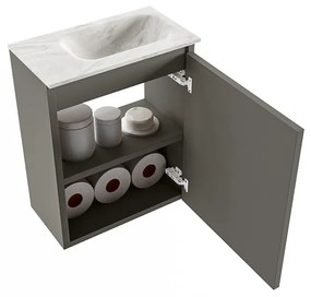 Mondiaz Ture DLux toiletmeubel 40cm smoke met wastafel ostra rechts met kraangat