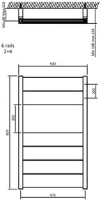 Eastbrook Kingswood handdoekradiator 50x80cm 438W antraciet mat