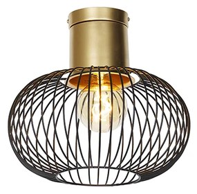 Design plafondlamp zwart met goud - Mayelle Industriele / Industrie / Industrial, Modern E27 rond Binnenverlichting Lamp