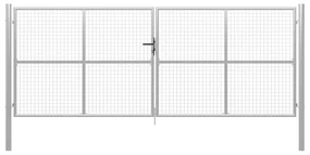 vidaXL Poort 415x200 cm gegalvaniseerd staal zilverkleurig
