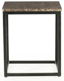Eleonora Rico Vierkante Bijzettafel Van Bruin Marmer - 38 X 38cm.