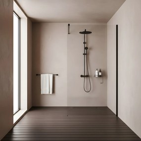 Walk-in douchewand Rea Flexi Transparent / Black 90