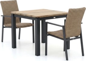 Diningset Manifesto  | 2 personen teakhout | Tuinset stapelbaar | 3-delig | Kees Smit Tuinmeubelen