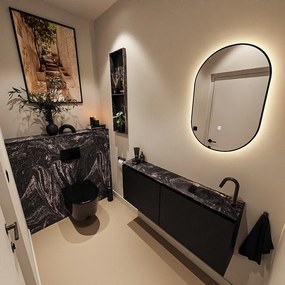 Mondiaz Ture DLux toiletmeubel 120cm urban met wastafel lava rechts met kraangat