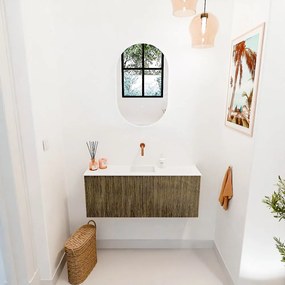 Mondiaz Joya 100cm toiletmeubel dusk met wastafel faye midden zonder kraangat talc