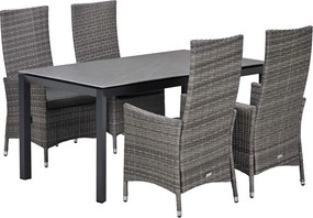 Garden Impressions Nice tuinset 5-delig - Skala tuintafel 160x90 cm
