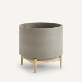 Bloempot op poot in hevea, H45cm, Florian