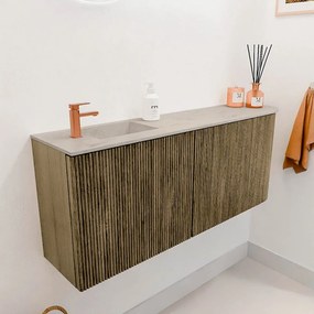 Mondiaz Joya DLux 100cm toiletmeubel ronding rechts dusk met wastafel faye links 1 kraangat opalo