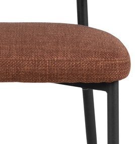 IRIS Terracotta (stof Basel 44) – GESTOFFEERDE STOEL MET GEVLOCHTEN RUGLEUNING VOOR WOONKAMER/EETKAMER LOFT