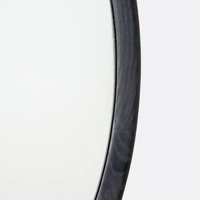 Ronde spiegel in massief zwart eiken,Ø100 cm, Orion