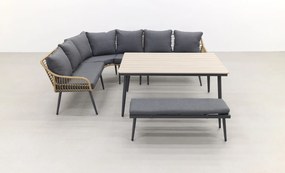 Garden Impressions Margriet lounge dining set - Naturel - 6 delig