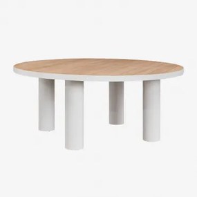 Ronde Tuintafel Riviera Ø180 Cm In Teakhout En Aluminium Teakhout - Sklum