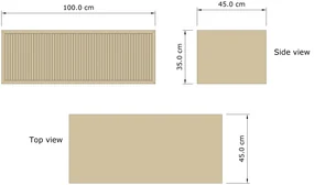 Gliss Design Heronimus badmeubel met ribbelfront 100cm walnut