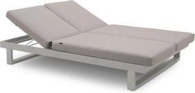 Lifestyle Garden Furniture Massimo Ligbed Met Kussen Wit/soft Grey Aluminium Wit