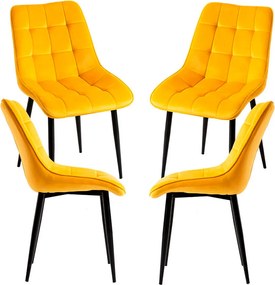 Set 4 Cade Fluwelen Stoelen