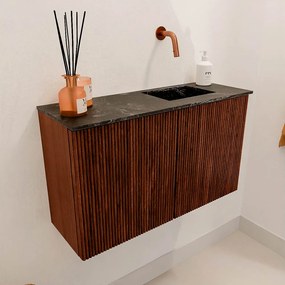 Mondiaz Joya DLux 70cm toiletmeubel ruby met wastafel faye rechts zonder kraangat lava