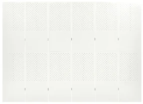 vidaXL Kamerscherm met 6 panelen 240x180 cm staal wit