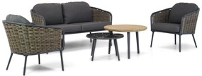 Stoel en Bank Loungeset Aluminium/wicker Grijs 4 personen Lifestyle Garden Furniture Enchante/Montana
