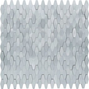 Zelfklevende Mozaïektegels Metaal | Picket 3D Zilver | 31×30 cm | Keuken, Bad &amp; WC