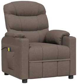 vidaXL Massagestoel elektrisch stof taupe