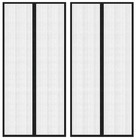 vidaXL Insectendeurgordijnen 2 st magnetisch 220x110 cm zwart