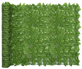vidaXL Balkonscherm met groene bladeren 600x150 cm