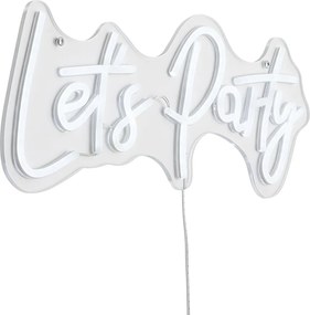Neon wandlamp wit incl. LED - Let's Party