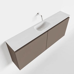 Mondiaz Ture 120cm toiletmeubel smoke met wastafel talc midden geen kraangat