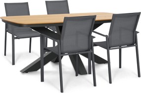 Tuinset 4 personen 180 cm Aluminium Grijs Lifestyle Garden Furniture Timo/Camila