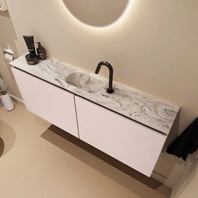 Mondiaz Ture DLux toiletmeubel 120cm rosee met wastafel glace midden met kraangat