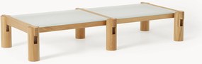 Salontafel Rory van eikenhout met glazen tafelblad, B 166 cm