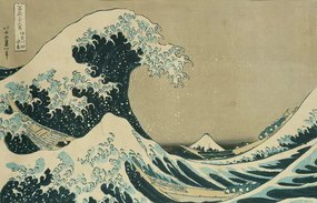 Katsushika Hokusai - Kunstreproductie Kacušika Hokusai - De grote golf van Kanagawa, (40 x 26.7 cm)