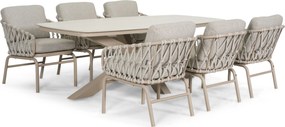 Tuinset 6 personen 220 cm Rope Taupe Lifestyle Garden Furniture Ventana/Provence