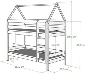 Kinderen Roze Stapelbed van massief hout - Barnie For Kids Kinderen Junior 5059914032428 Children's Beds Home, 160x80, Geen, Matras van schuim/latex v