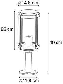Design buitenlamp zwart 40 cm IP44 - Schiedam Design E27 IP44 Buitenverlichting