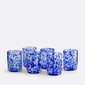 Set van 6 gespikkelde glazen, Dotio