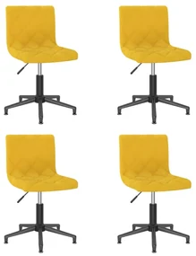 vidaXL Eetkamerstoelen draaibaar 4 st fluweel mosterdgeel