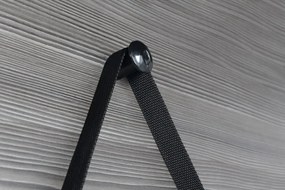 Sapho Orbiter ronde spiegel met riem mat zwart 50cm