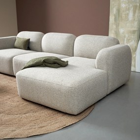 Moderne Hoekbank Rechts Beige Stof