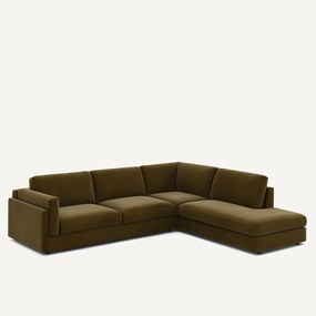 Hoekslaapbank met longchair van badstof, César